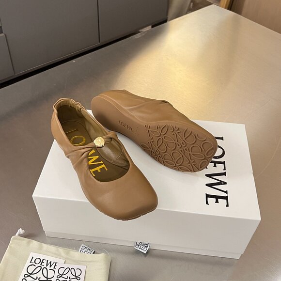 ✨🎁Loewe Pebble Soft Ballerina lambskin nappa leather Flats Loafers - Picture 3 of 5